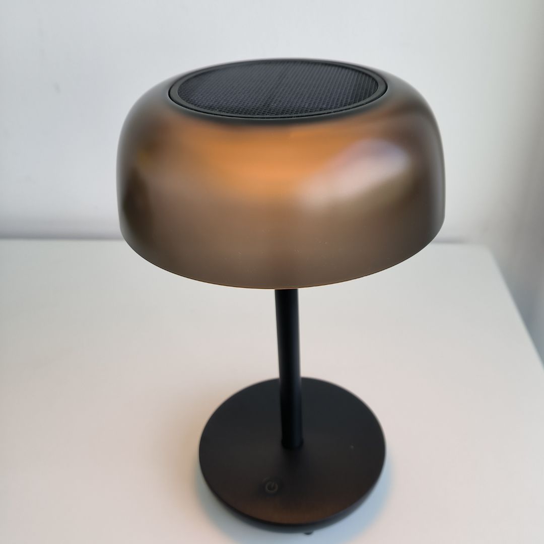 Lámpara Mesa LED Solar Regulable 3.3W Negra – Táctil, USB, Interior y Exterior
