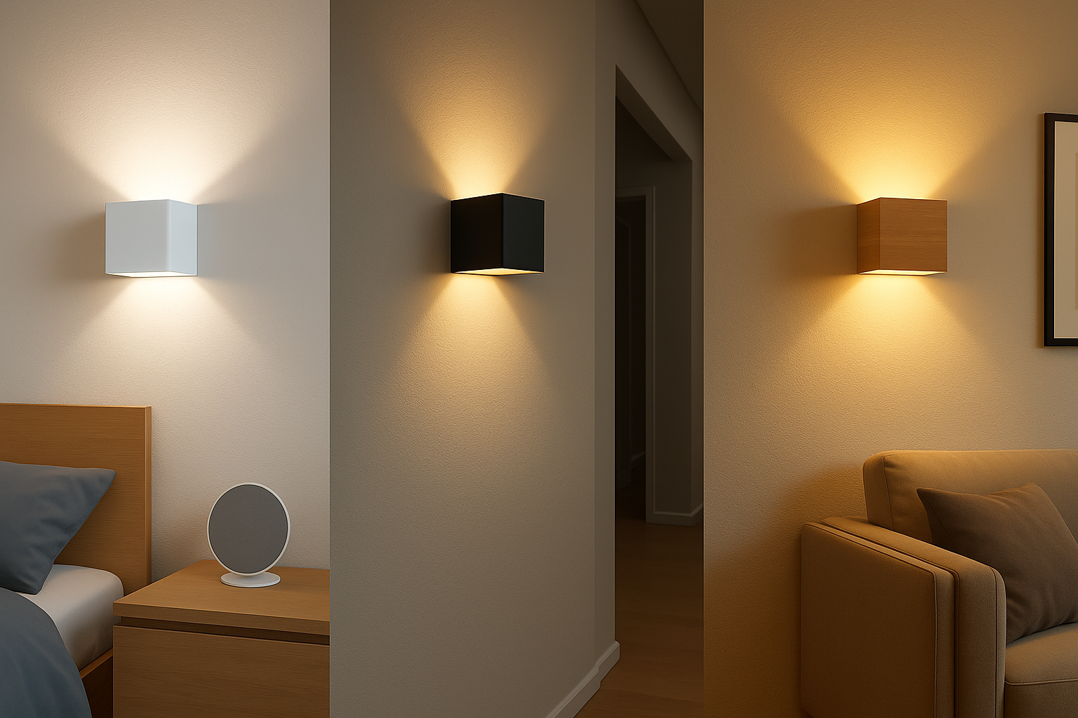 Applique murale avec interrupteur Serantes, lampe en métal réglable