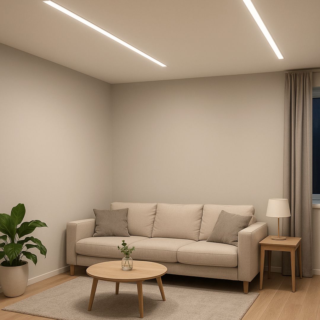 Barra Lineal LED Empotrar, de aluminio blanco 240cm 80W 4000K