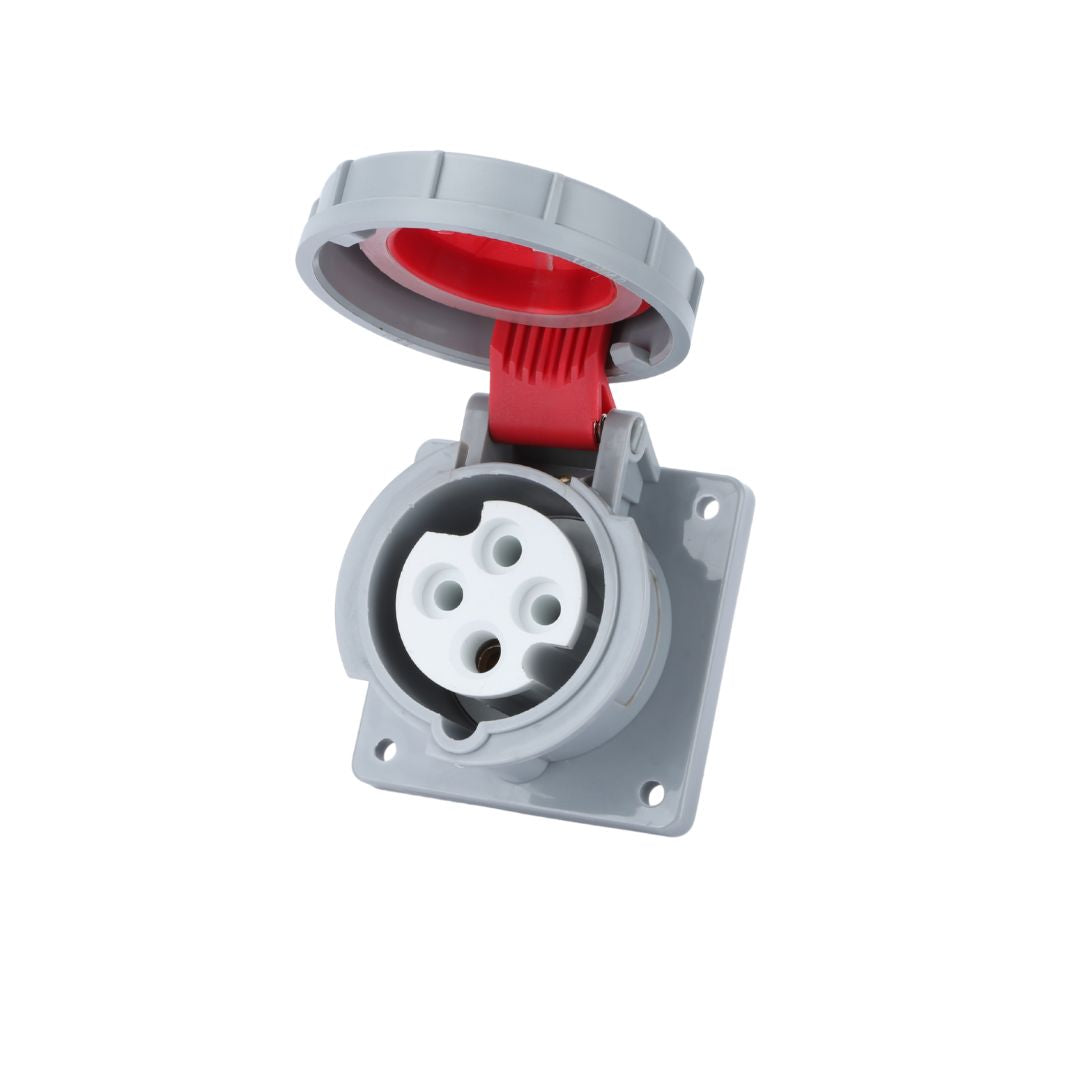 Base cuadrado inclinado industrial IP67 con tapa – 16A / 32A – Varias configuraciones