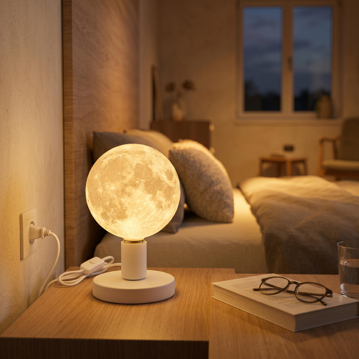 Bombilla LED Decorativa E27 Efecto Luna 3D Ø150 mm – Luz Ambiental 3