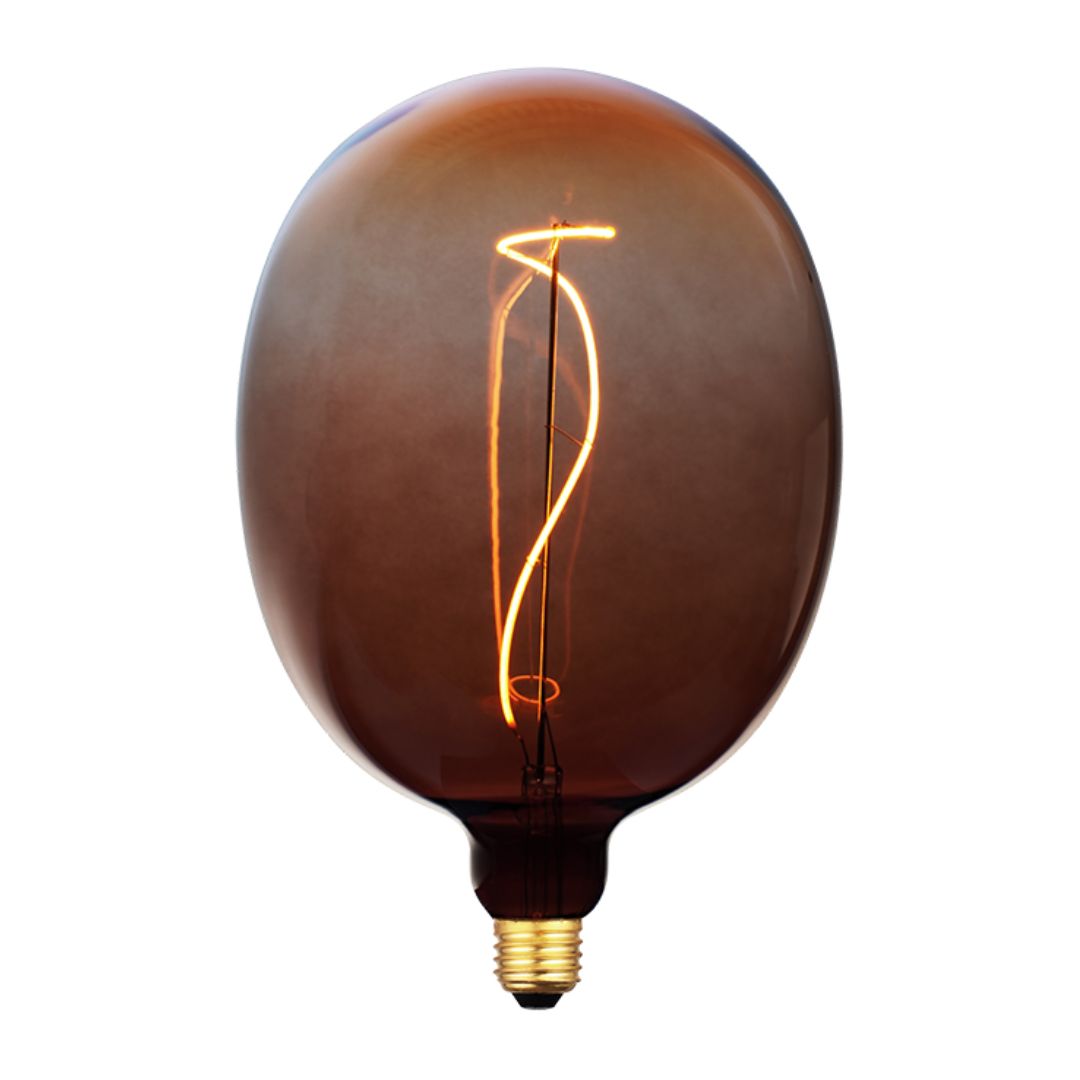 Bombilla LED Decorativa E27 4W 1800K Filamento Óvalo Degradado Marrón y Naranja 3