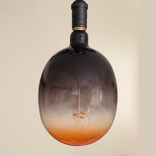Bombilla Decorativa Filamento Led E27 4w 1800k Óvalo Degradado Negro y Naranja
