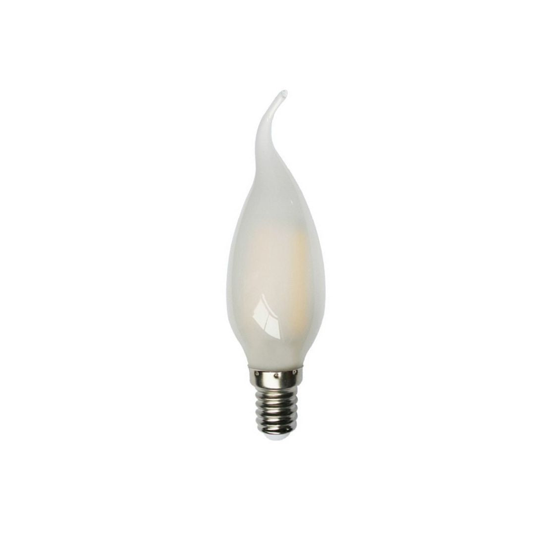 Bombilla Vela Filamento LED E14 4W 2800W con Punta Torcida y Cristal Mate