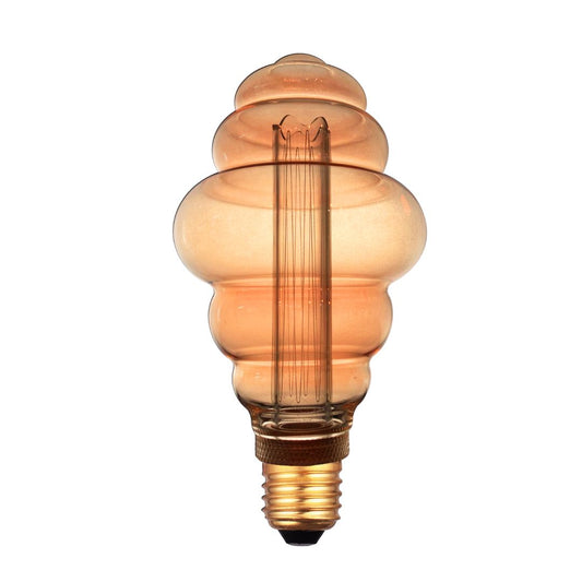 Bombilla Decorativa LED E27 4W 1800K  Ondas en Cristal Dorado