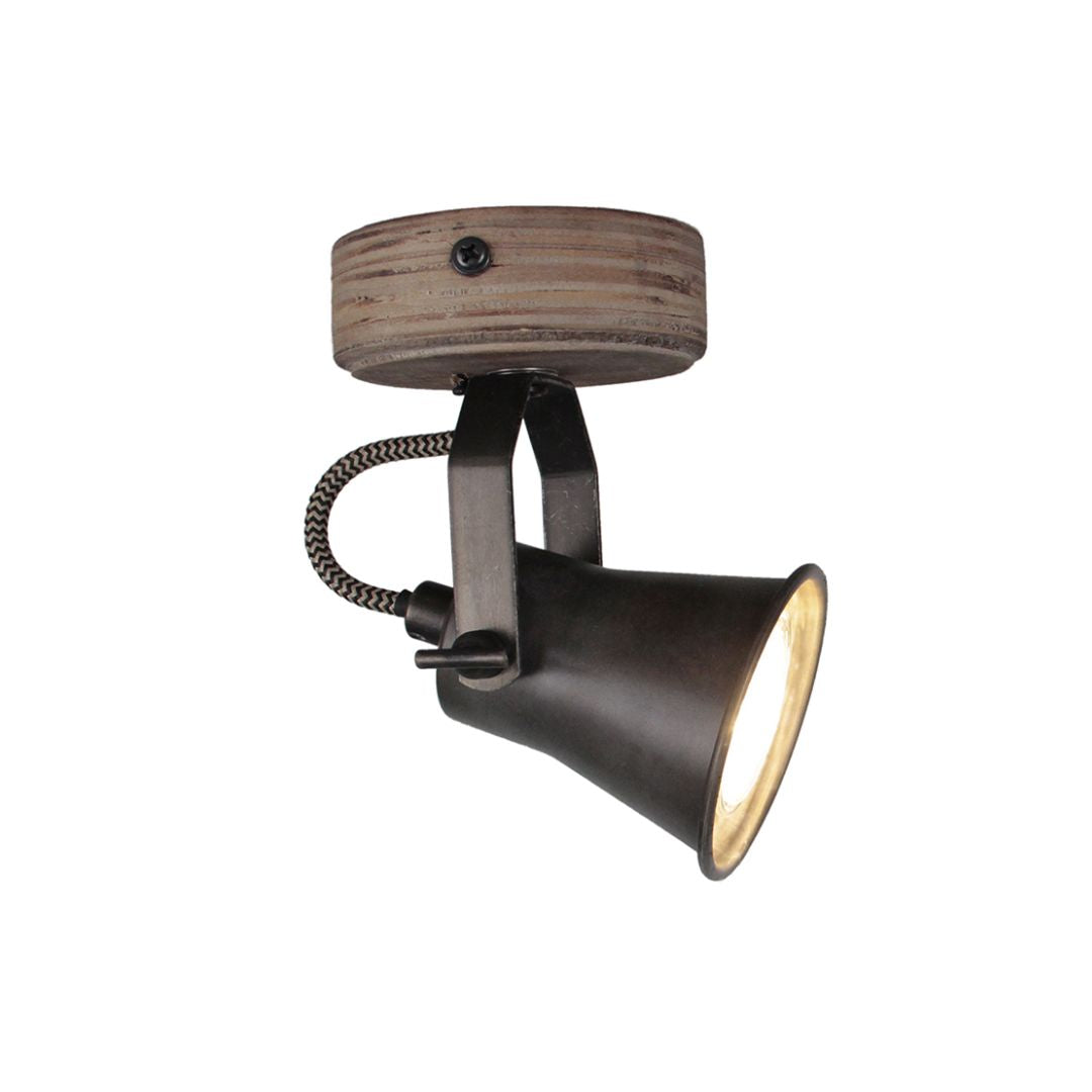 Spot GU10 pour mur et plafond en bois et céramique émaillée