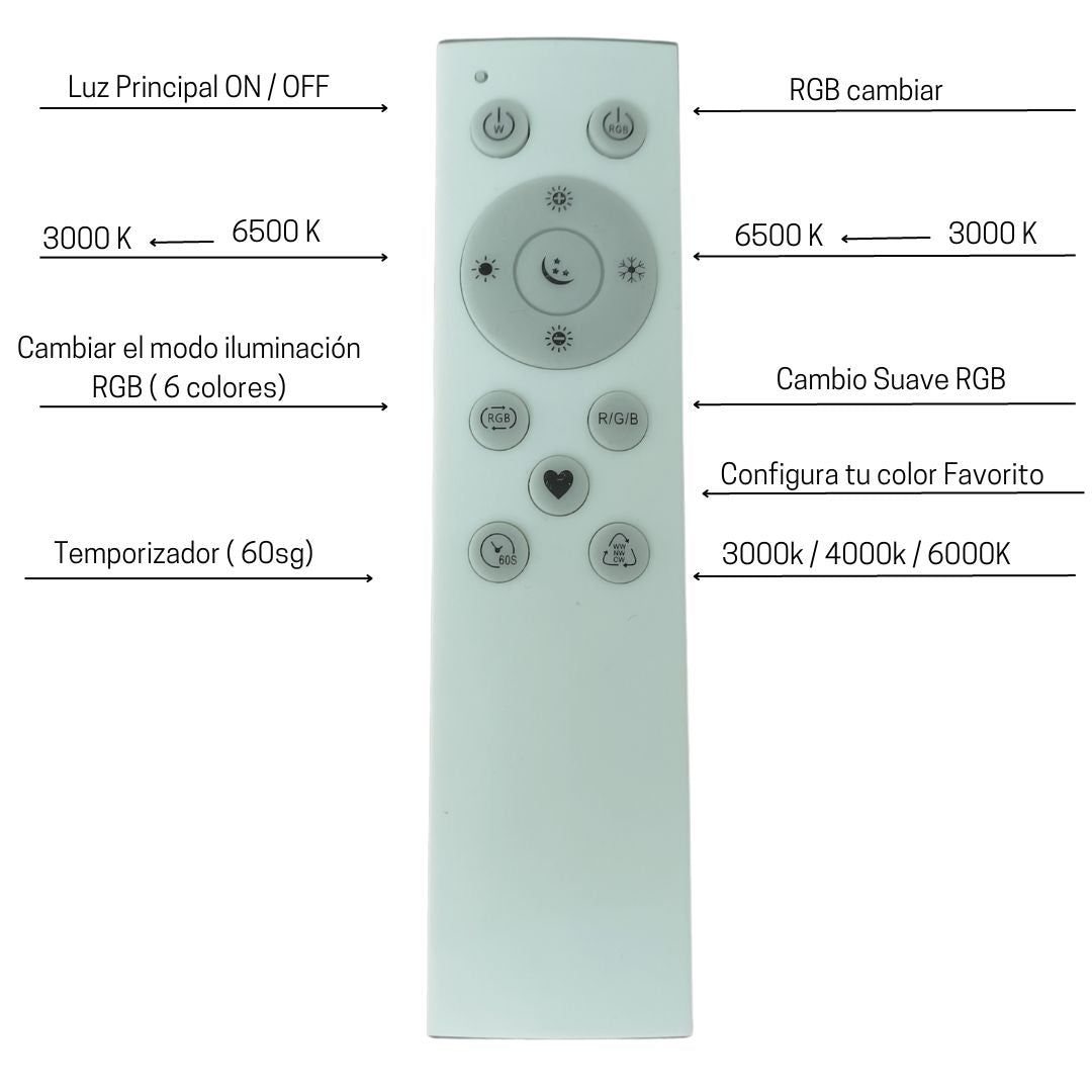 Plafon Circular Led 24w CTT RGB selecionável e indireto com controle remoto