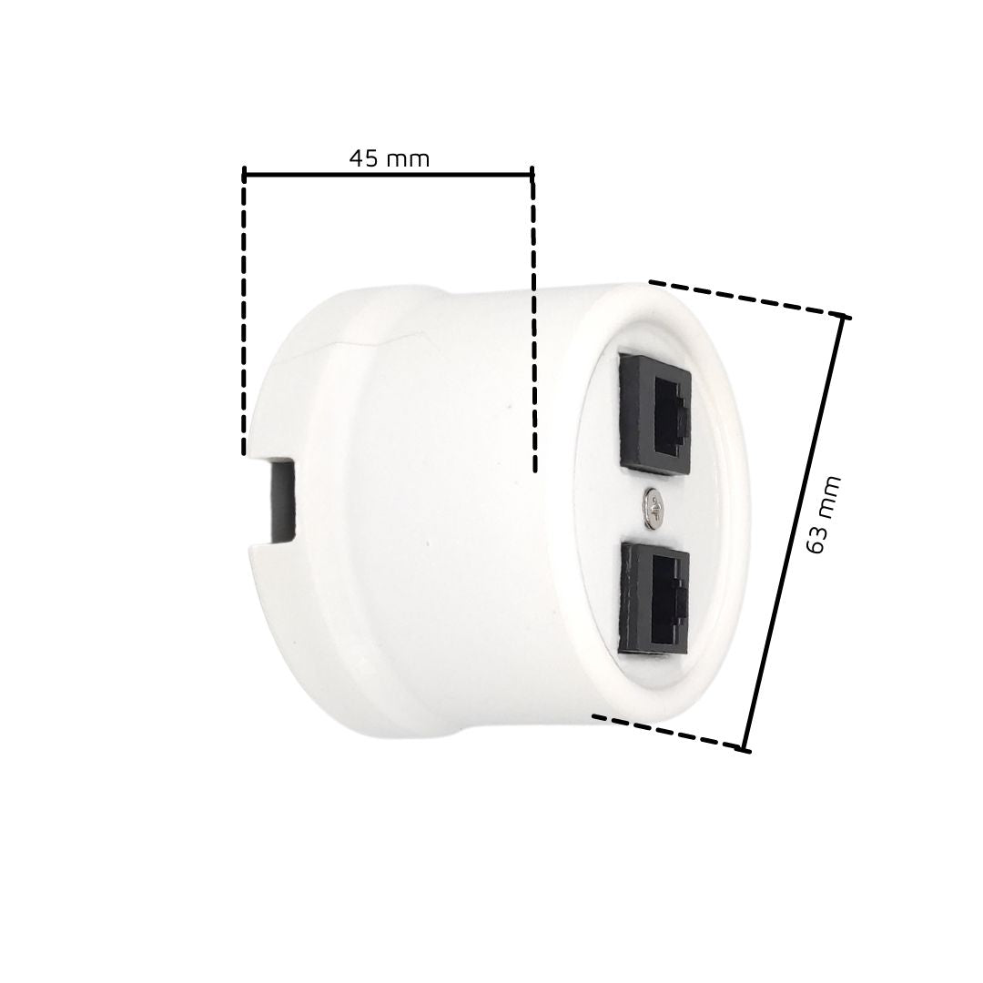 Toma RJ11-RJ45 de Superficie en Porcelana Marrón