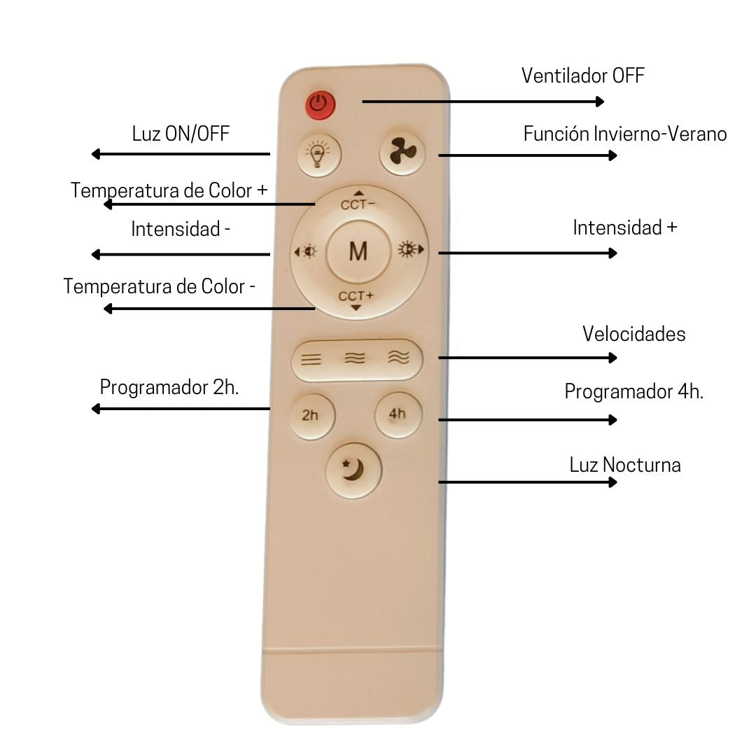 Ventilador de Teto com Luz Led 24w e Motor DC 36w Prata