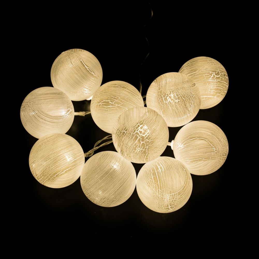 Guirnalda LED con 10 Bolas Blancas 1,25m