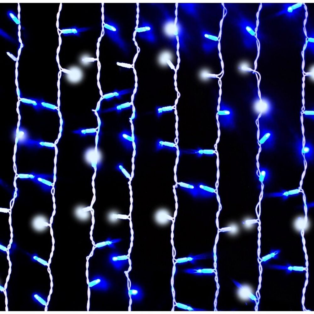 Cortina 400 Luces Led Azules con Destellos Blancos para Interior & Exterior IP65