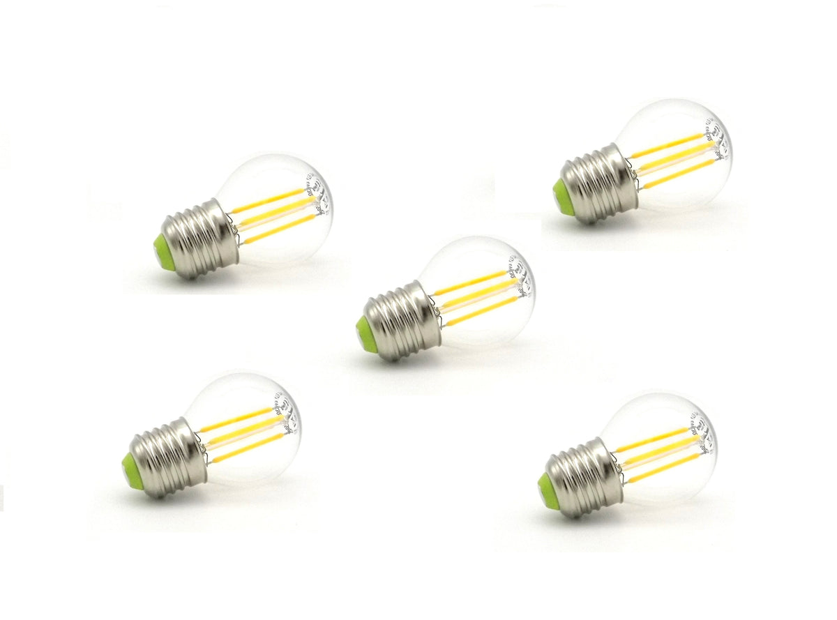 Pack 5 Bombillas Esféricas Filamento Led Eco E27.