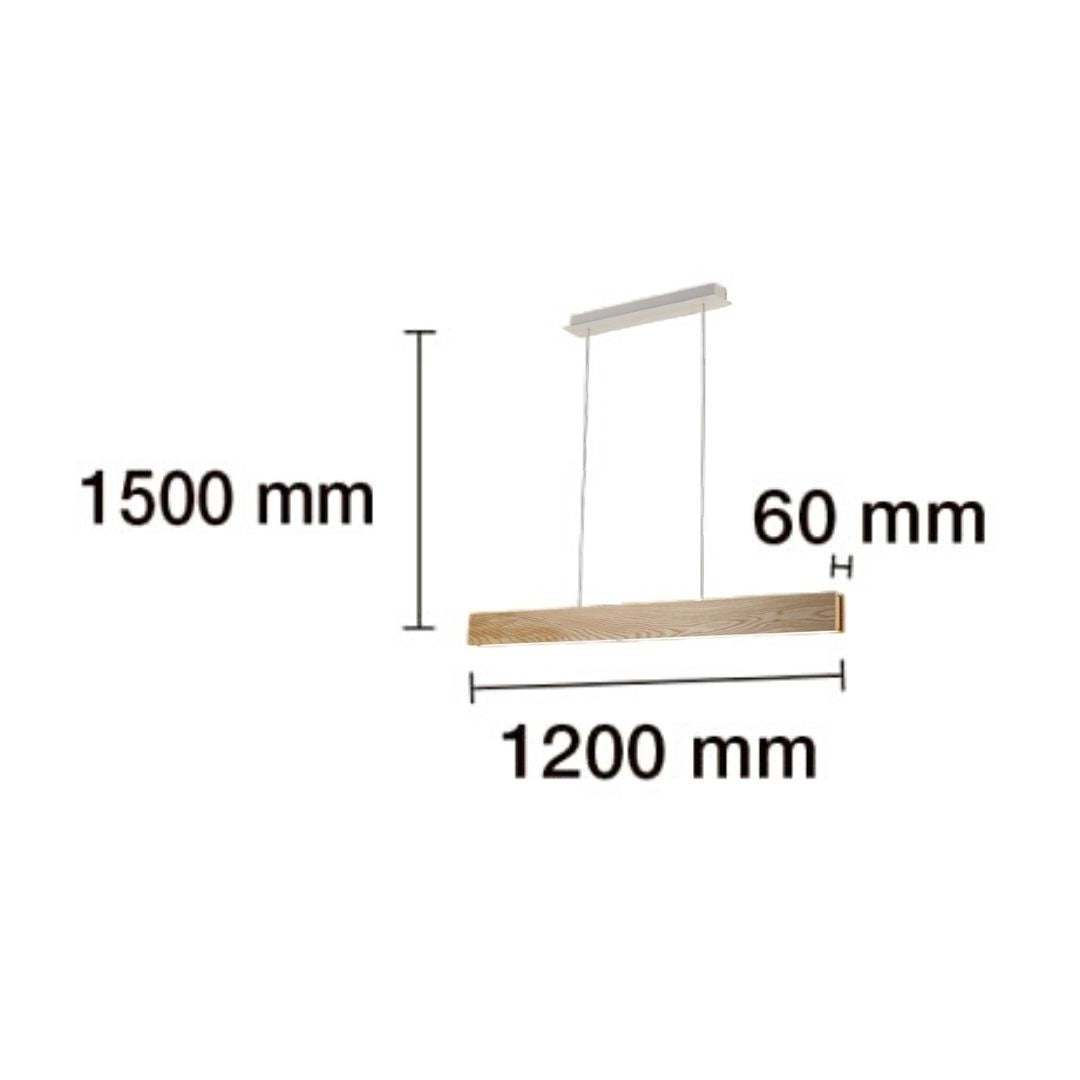 Lámpara Colgante LED de Madera 40W + 10W 3000K con Doble Proyección de Luz 4