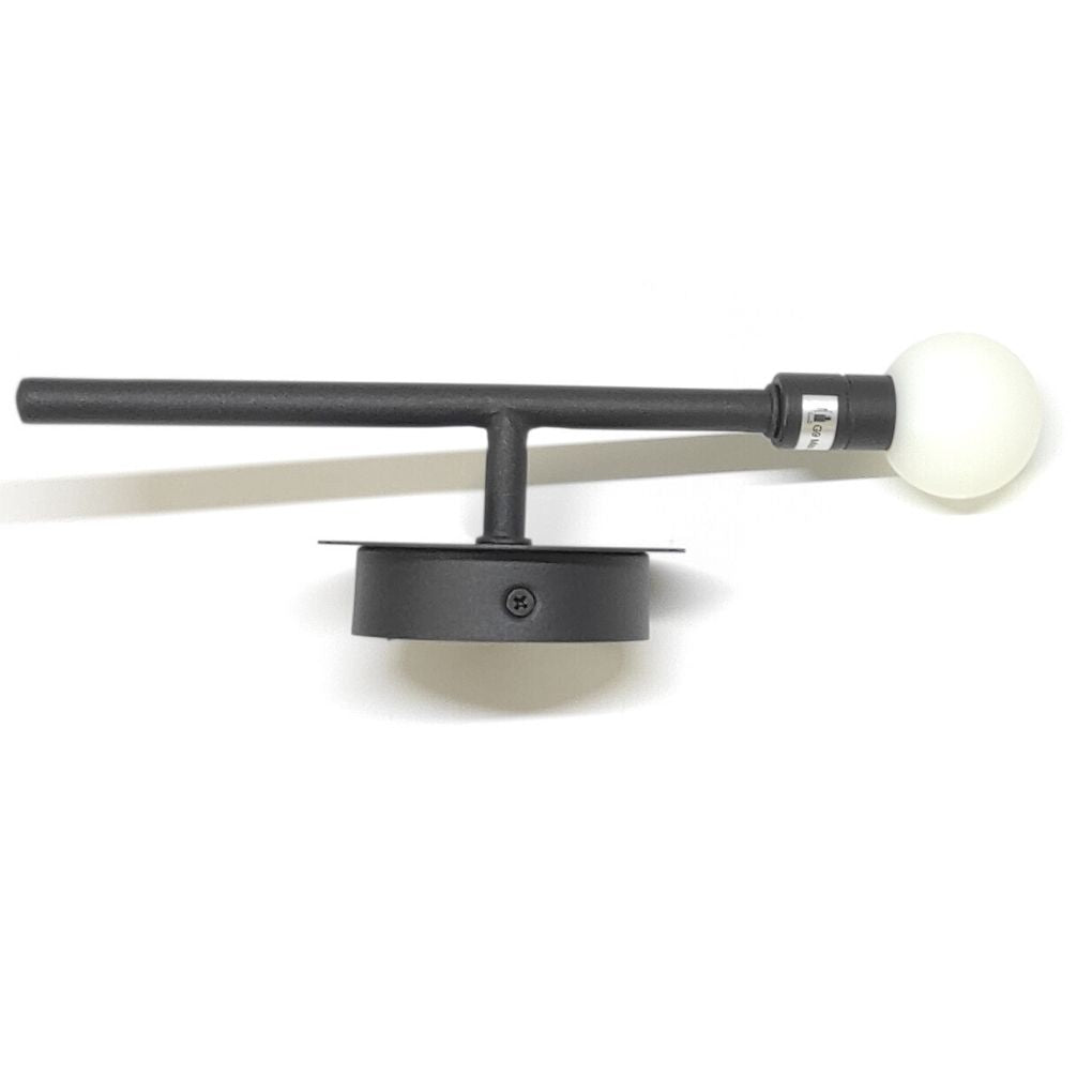 Applique murale LED G9 3 W – Métal noir mat et abat-jour blanc – Lumière chaude incluse