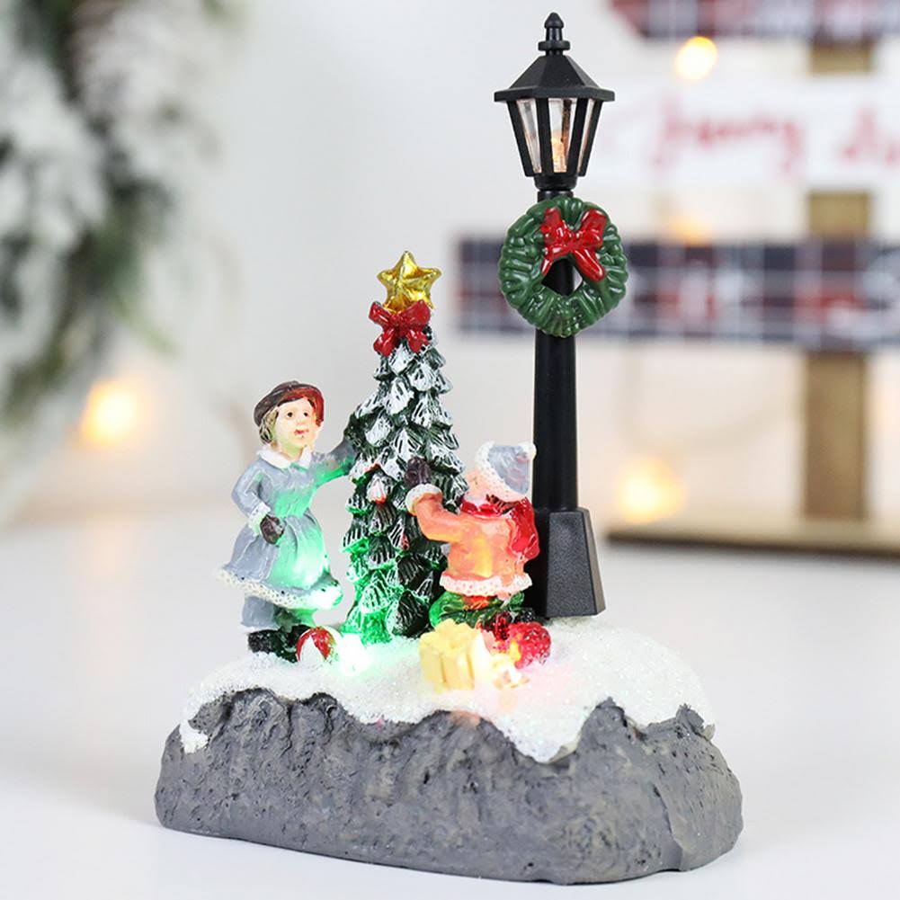 Juego de 2 Figuras Led de Navidad, Niños decorando