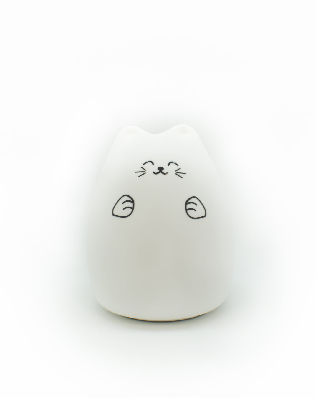 Luz noturna LED de gato de silicone com USB.