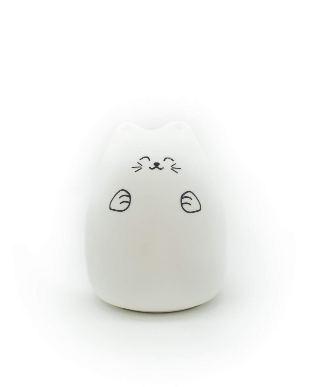 Luz noturna LED de gato de silicone com USB.