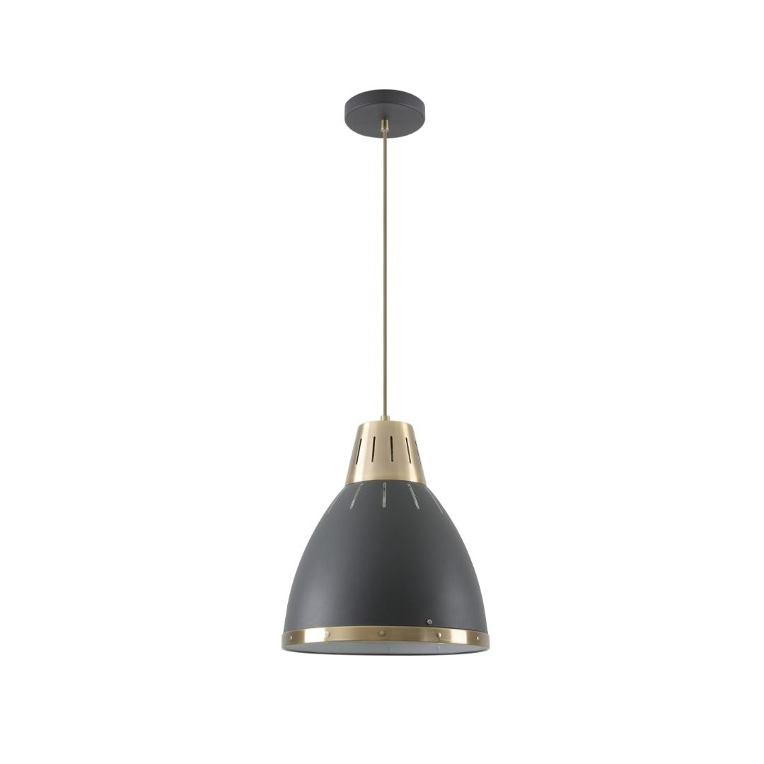 Lampe à suspension de plafond en métal noir et doré