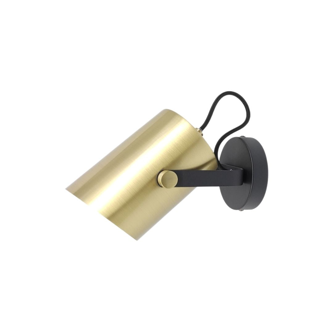 Aplique de Pared Interior Aluminio Negro y Dorado, Orientable