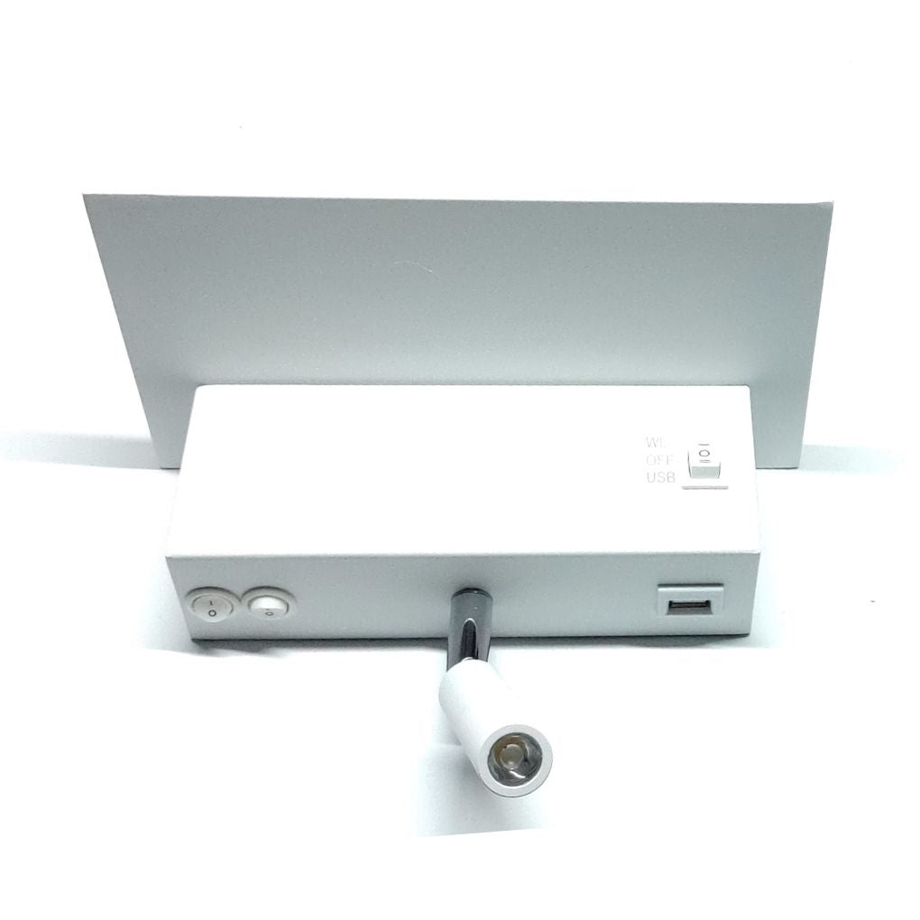 Aplique Led com Flexo, USB e Carregador Sem Fio 5+3w