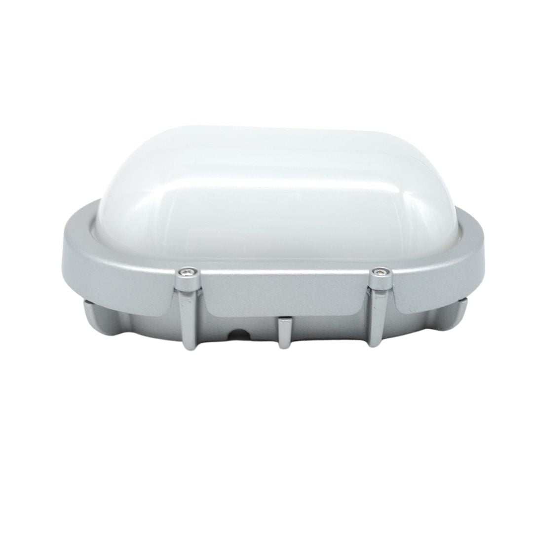 Aplique Led Exterior Oval Plateado 12W 3000k IP65