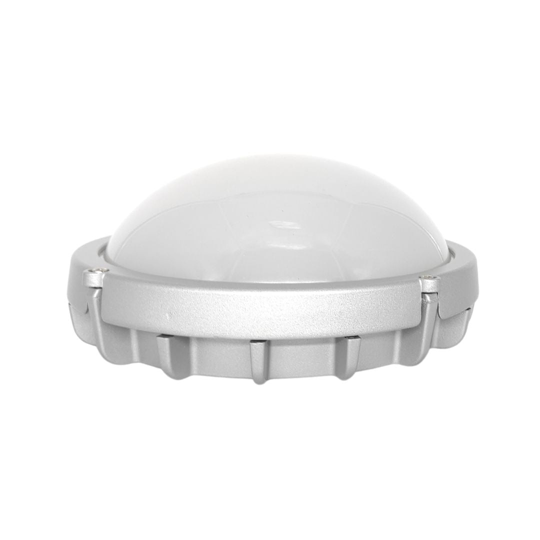 Applique Murale Led Extérieure Ronde Argentée 12W 3000k IP65