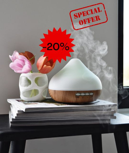 Humificador Ultrasónico y Difusor de Aceites Esenciales Smart con Luces Leds