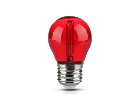 Bombilla Esférica Filamento Led E27 1,5W Luz Roja