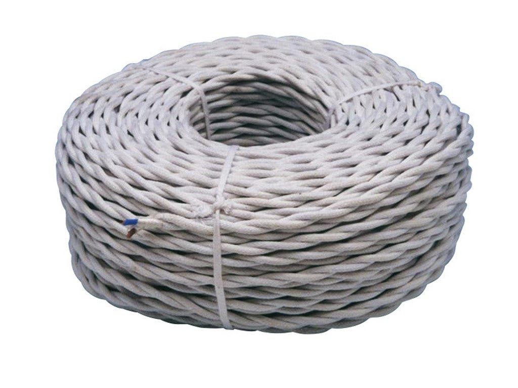 Cable Eléctrico Trenzado Algodón 2x1,5 mm Blanco venta por metro