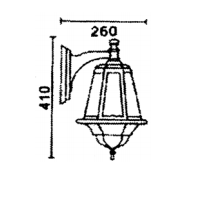 Farol de Pared con 6 Lados y Soporte Alto