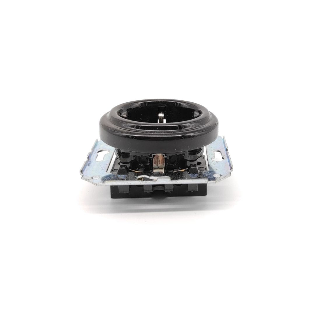 Plugue Embutido em Porcelana Preta 16A 230V