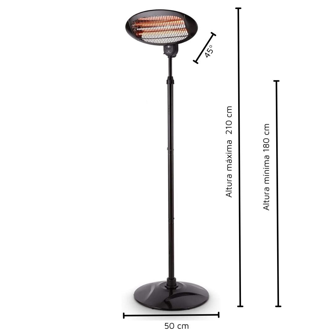 Recuperador de Exterior para Terraços e Pátios, 3 Níveis de Potência 2000W
