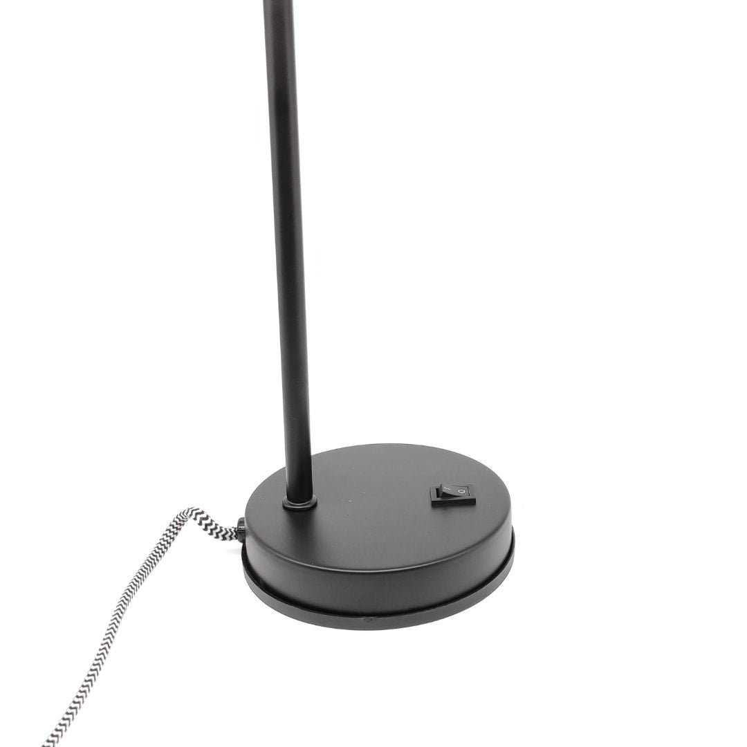 Candeeiro de mesa com foco ajustável em metal preto e cobre