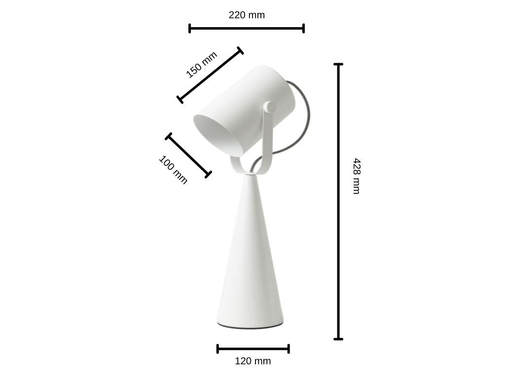 Lampe de table Tyra en métal blanc
