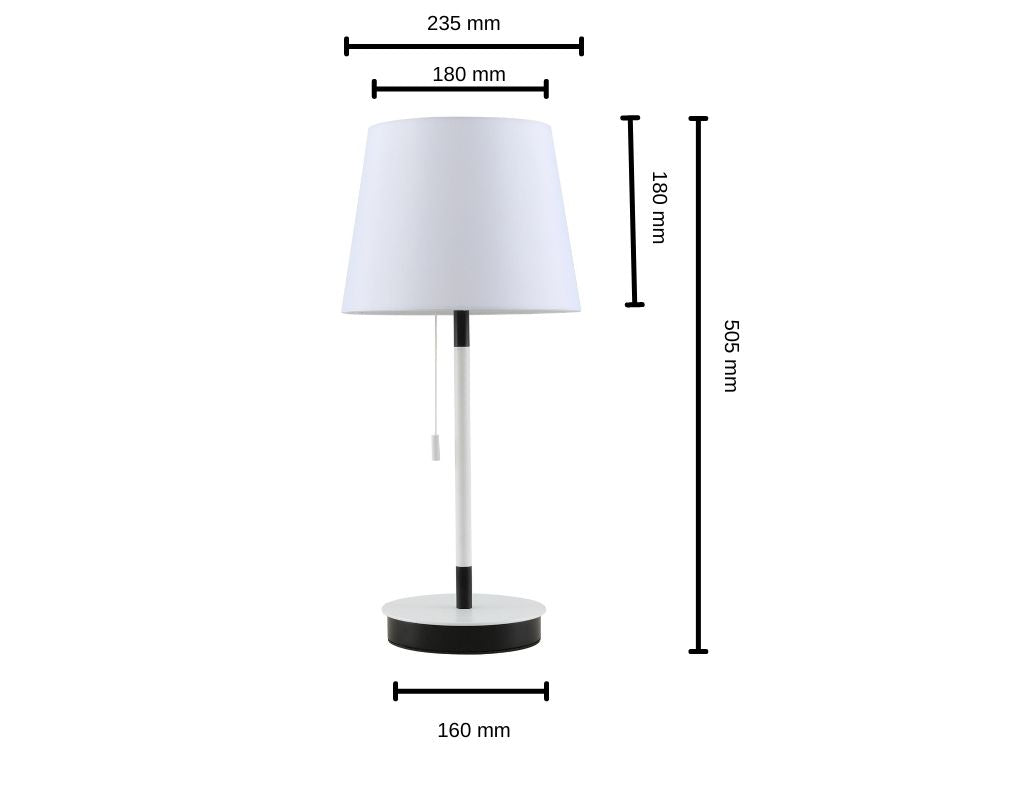 Lampe de table en tissu et bois blanc avec chargeur USB