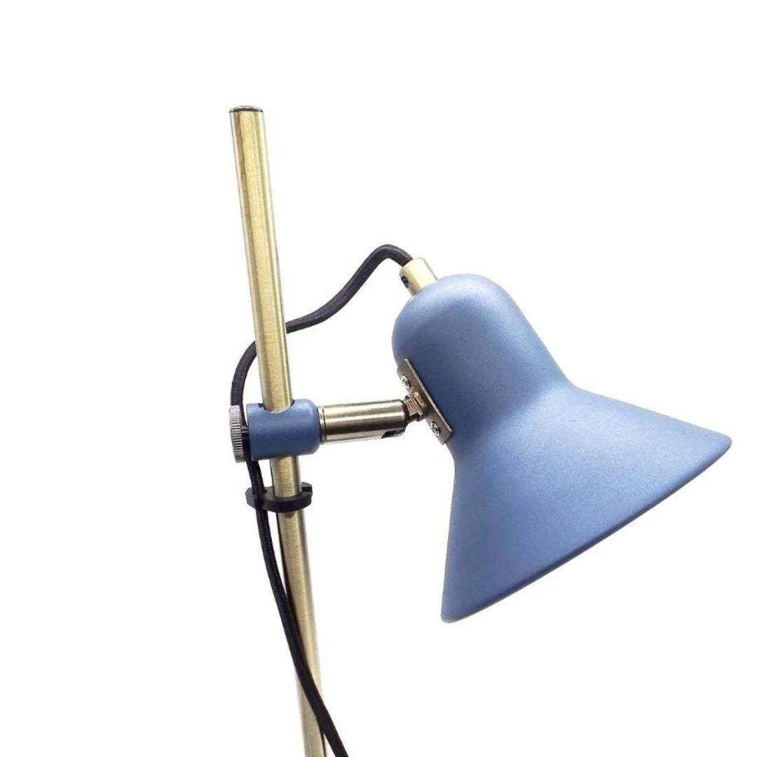 Lámpara de Escritorio de metal azul y dorado