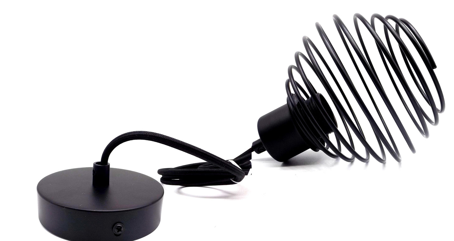 Pack de 2 candeeiros suspensos com tulipas de metal preto