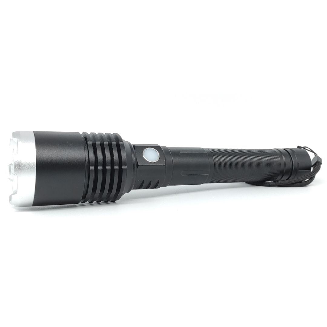 Lanterna LED recarregável USB profissional de alta potência, zoom e intensidade ajustável