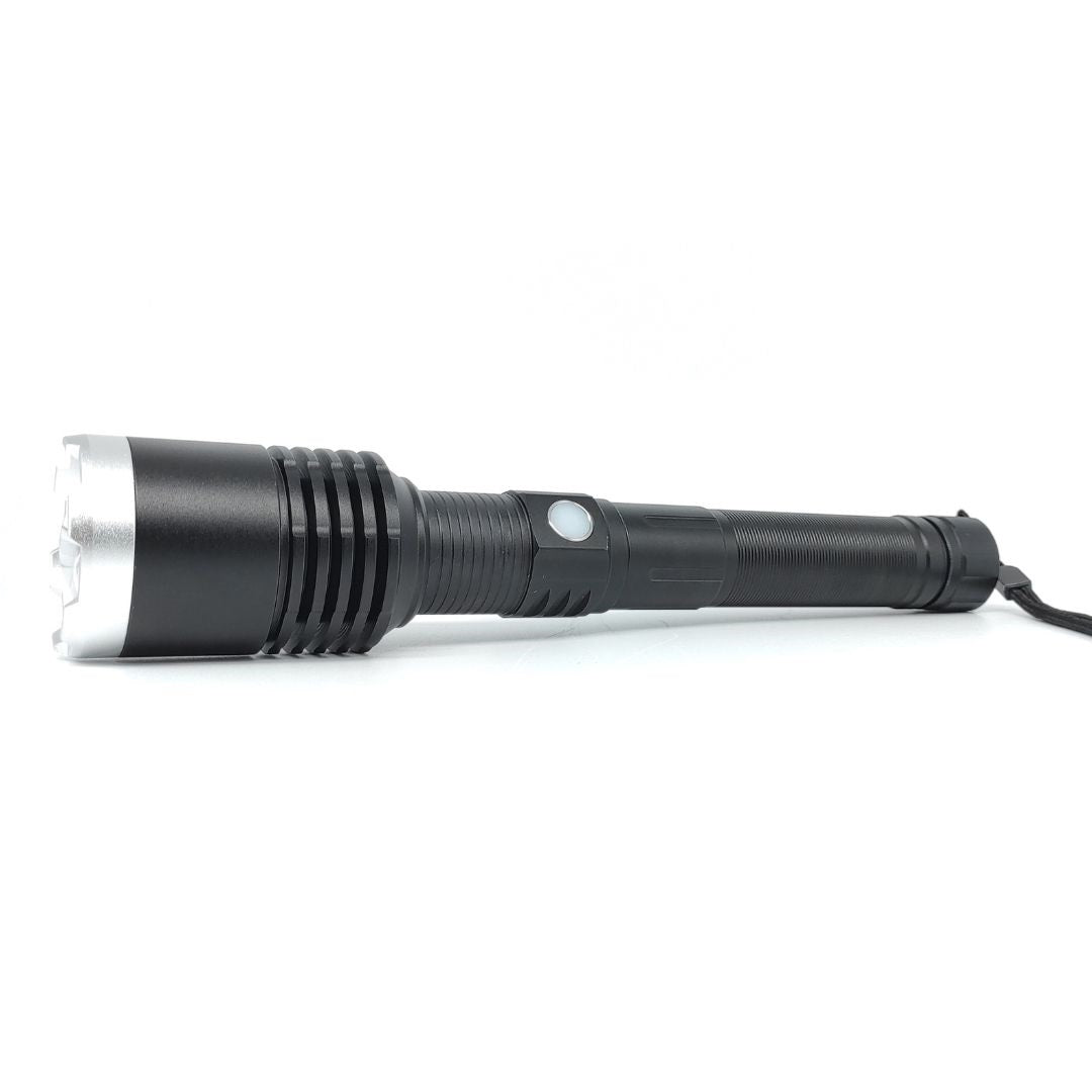 Lanterna LED recarregável USB profissional de alta potência, zoom e intensidade ajustável