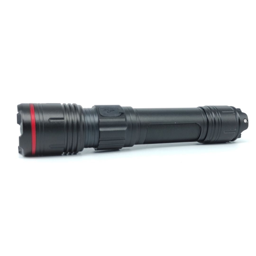 Linterna Led Profesional Recargable con USB, Zoom e Intensidad Regulable 1800lm
