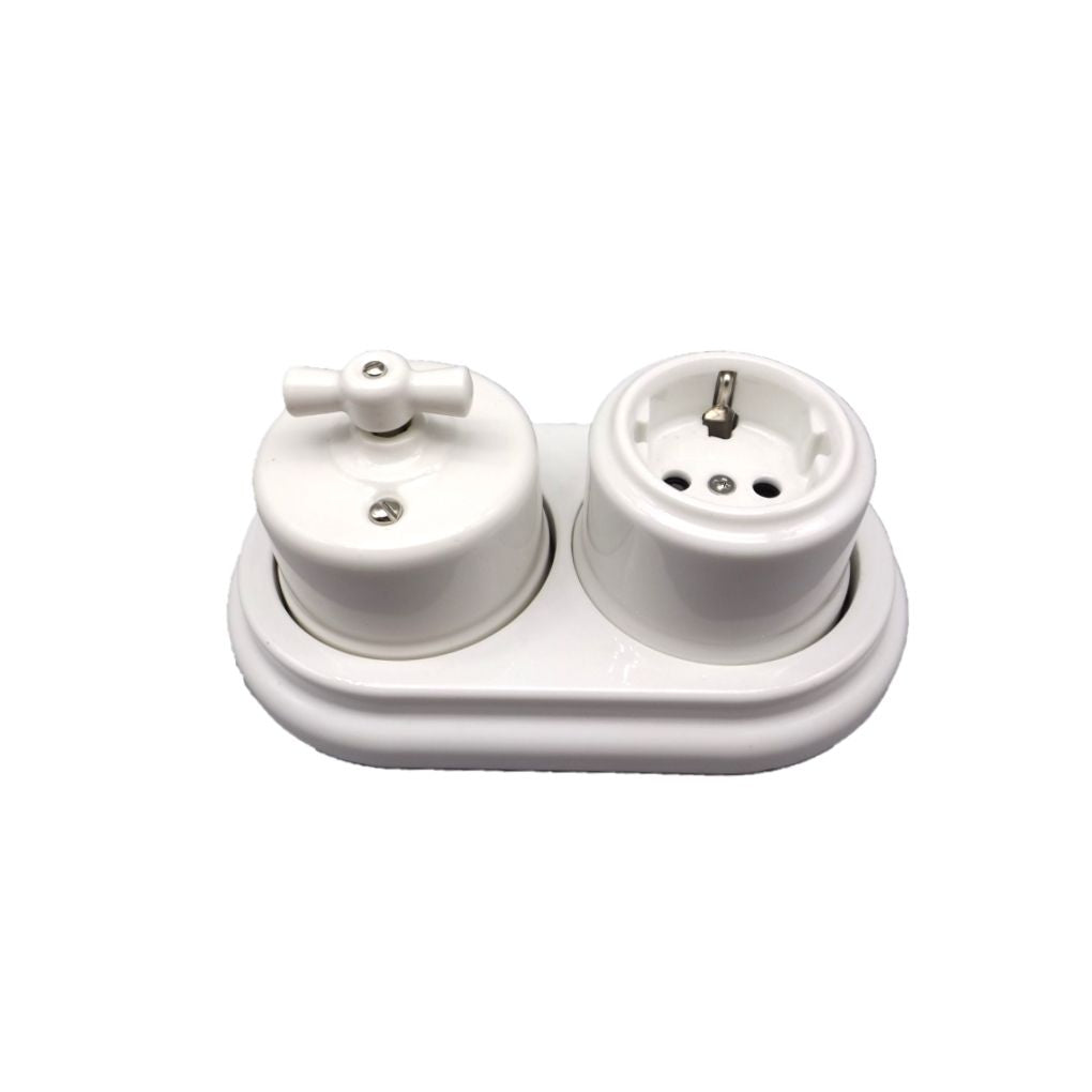 Marco Doble Superficie de Porcelana Blanca