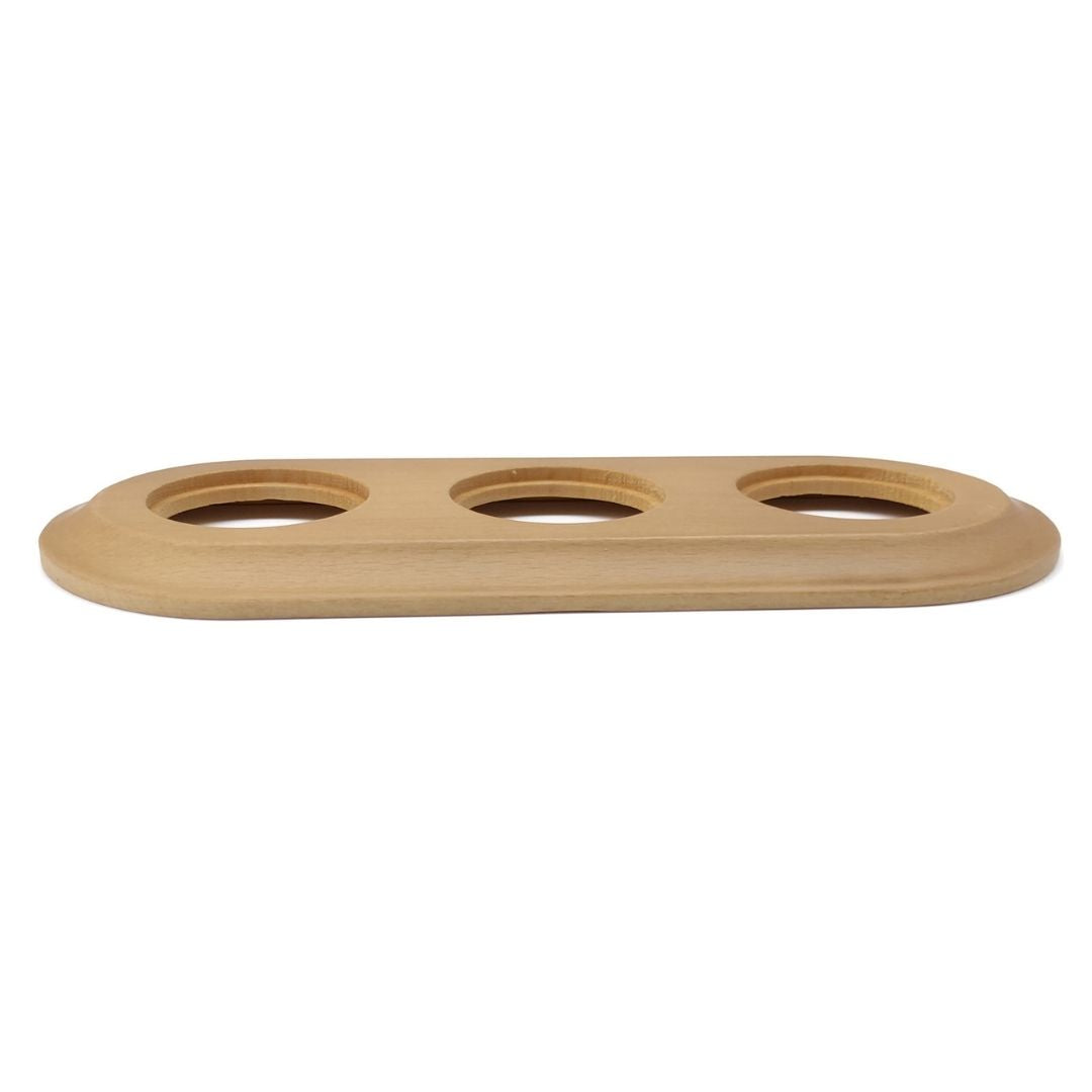 Cadre encastré triple en bois clair