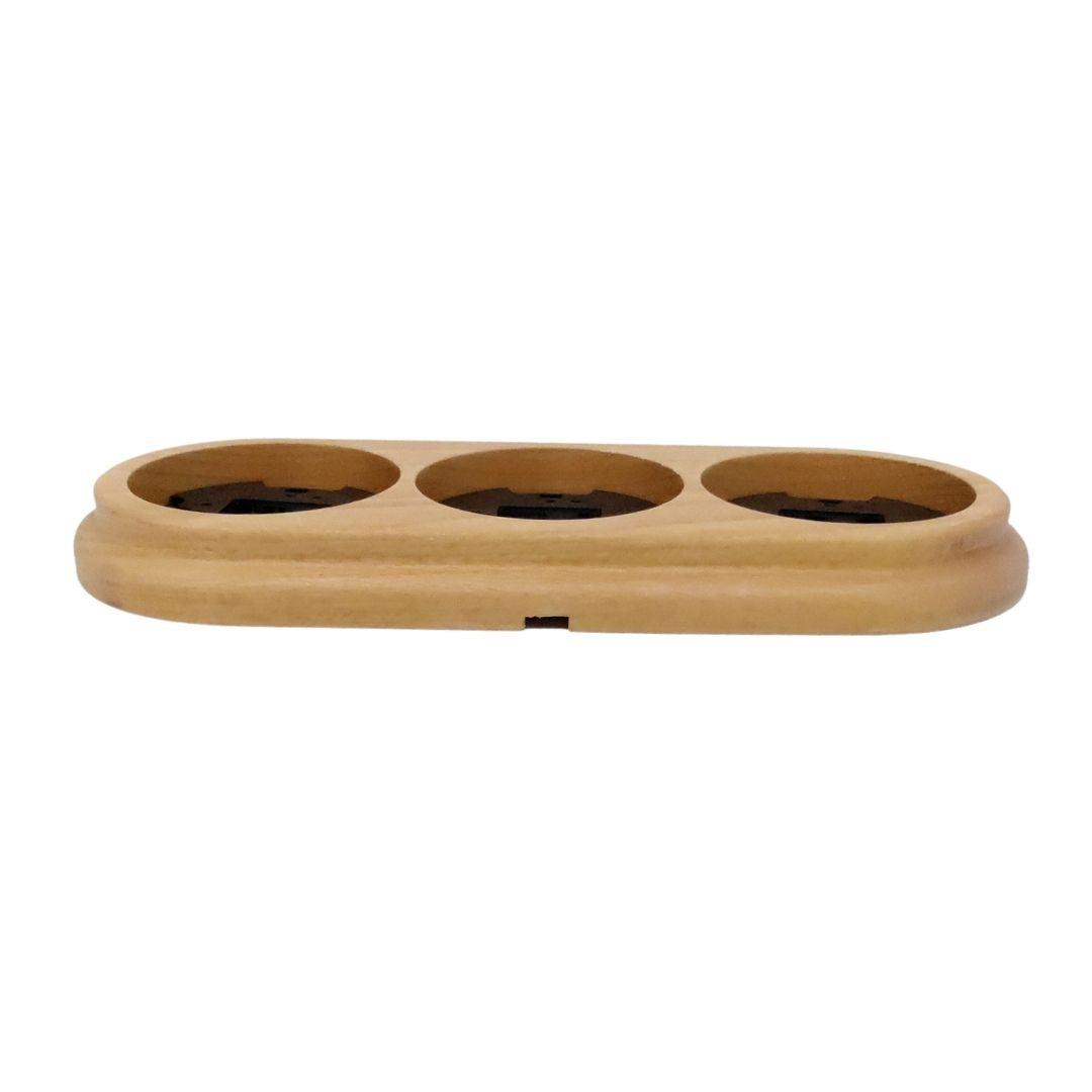 Marco Triple Superficie de Madera Clara