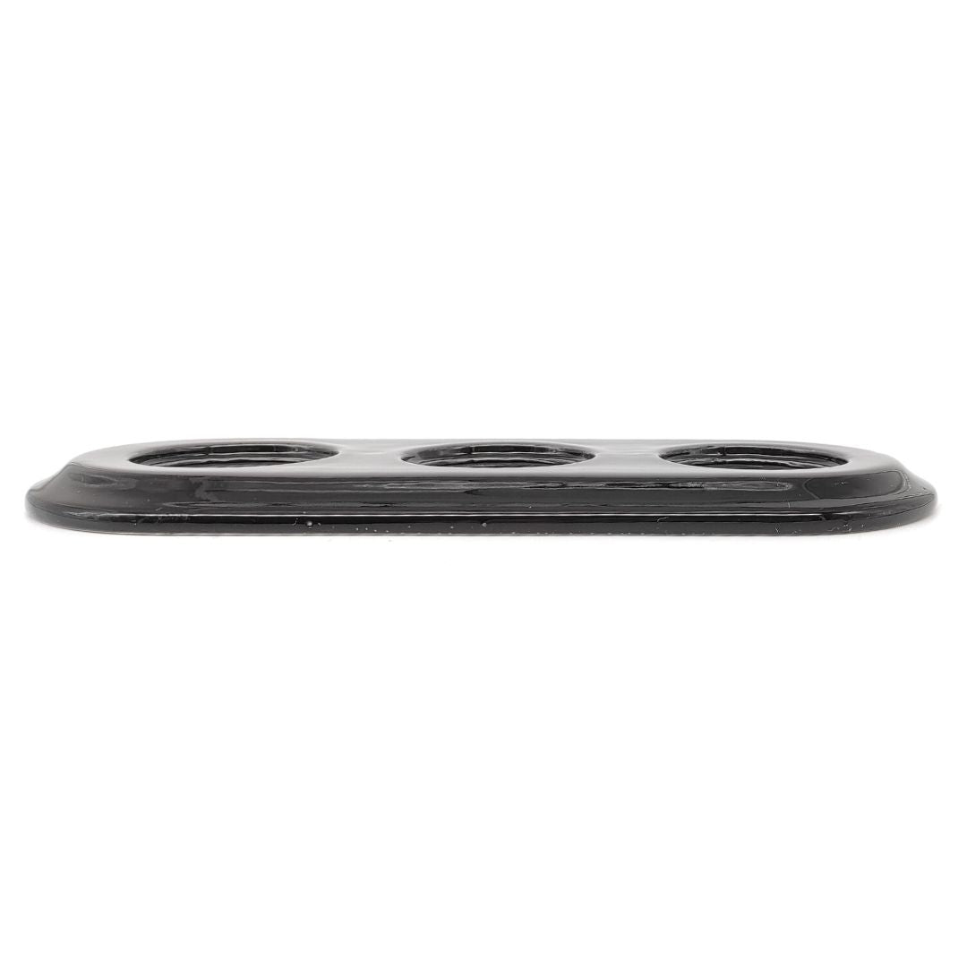 Cadre triple encastré en porcelaine noire
