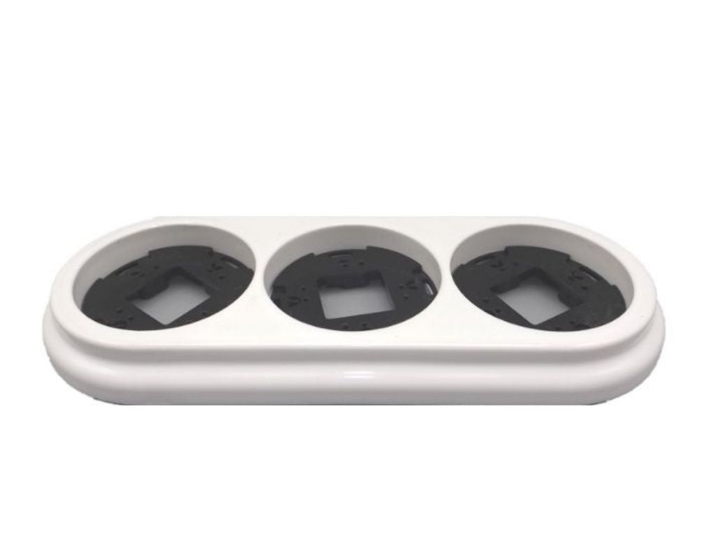 Marco Triple Superficie de Porcelana Blanca