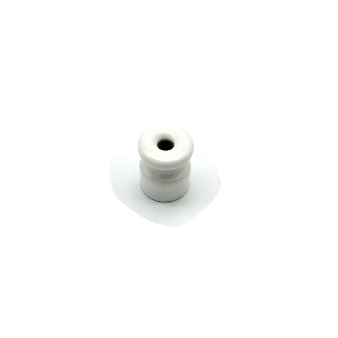 Isolador de porcelana branca para cabo trançado 18 x 16 mm - 29 x 34 mm