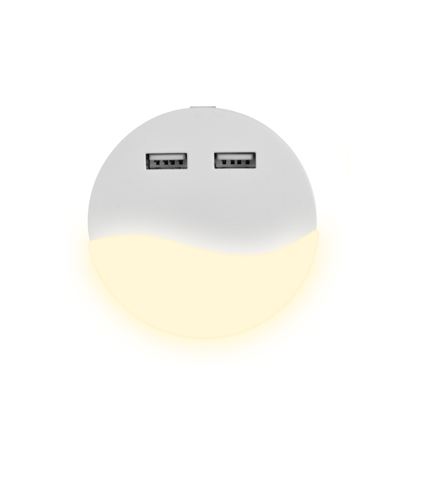 Veilleuse Led Pilote Ronde avec Capteur Crépusculaire 3000k 0.5w et 2 USB
