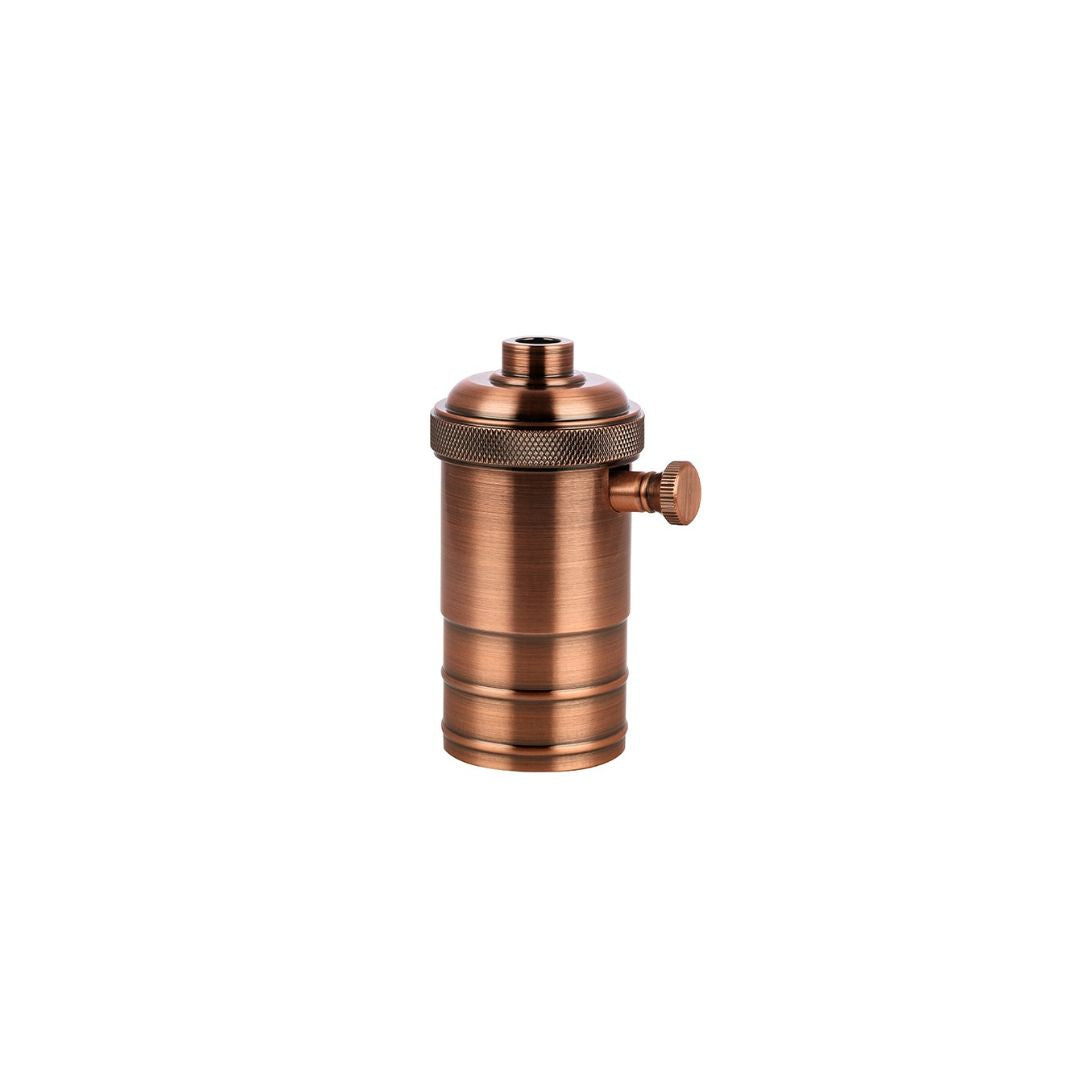 Suporte para lâmpada E27 com interruptor dimmer de cobre vintage 38 x 70 mm