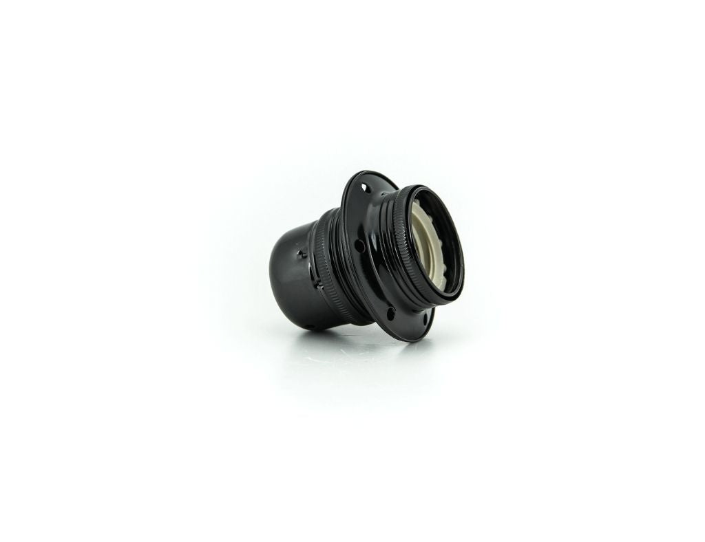 Suporte para lâmpada vintage E27 com 2 arruelas cinza pérola