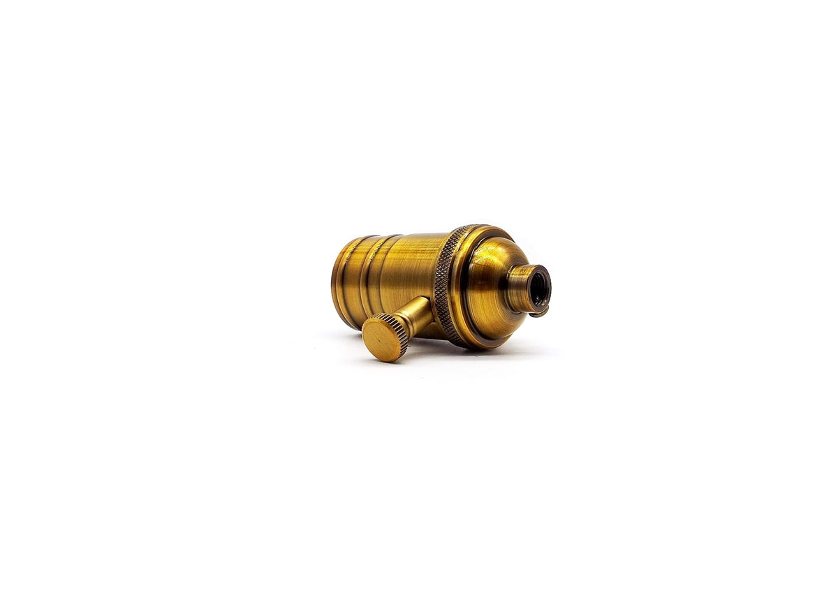 Douille E27 avec variateur en laiton vieilli 38 x 70 mm